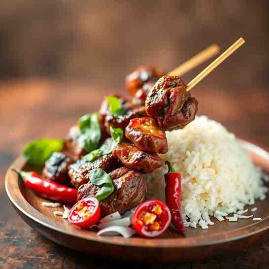 Sate Padang - Spicy Beef Satay & Dried Red Chilies Recipe